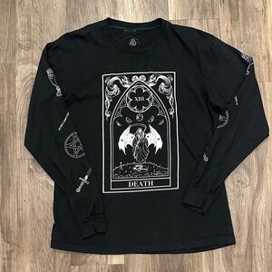 🖤 The Pretty Cult Tarot Death Card Long Sleeve Tee - Gothic Witchy Alt Aesthetic